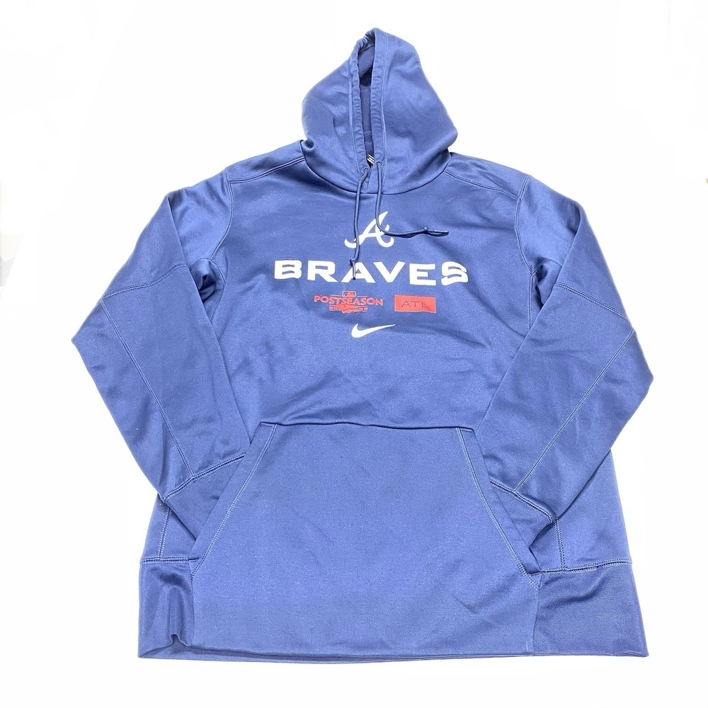 Atlanta Braves Nike Postseason Therma Hoodie - Large